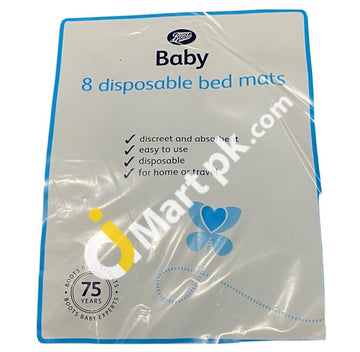 Boots Baby Disposable Bed Mats 8 Counts 90 X 60Cm - Imported From Uk